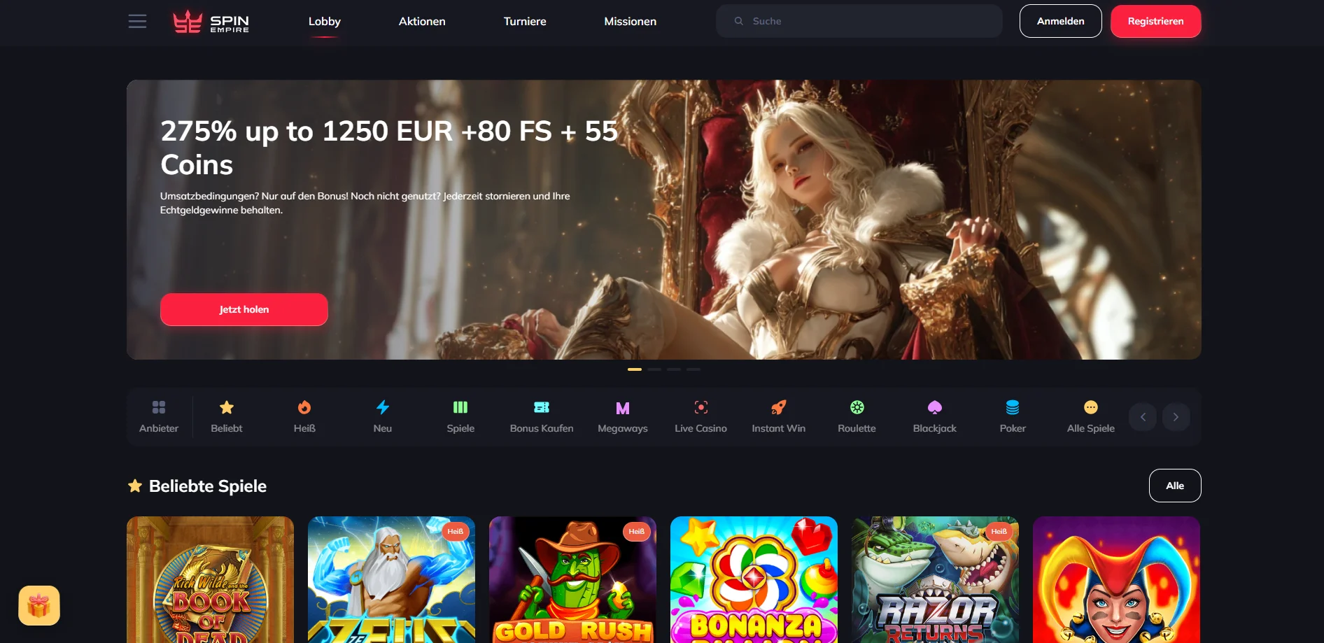 SpinEmpire Casino Übersicht